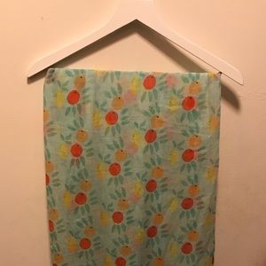 Fruit print linen scarf